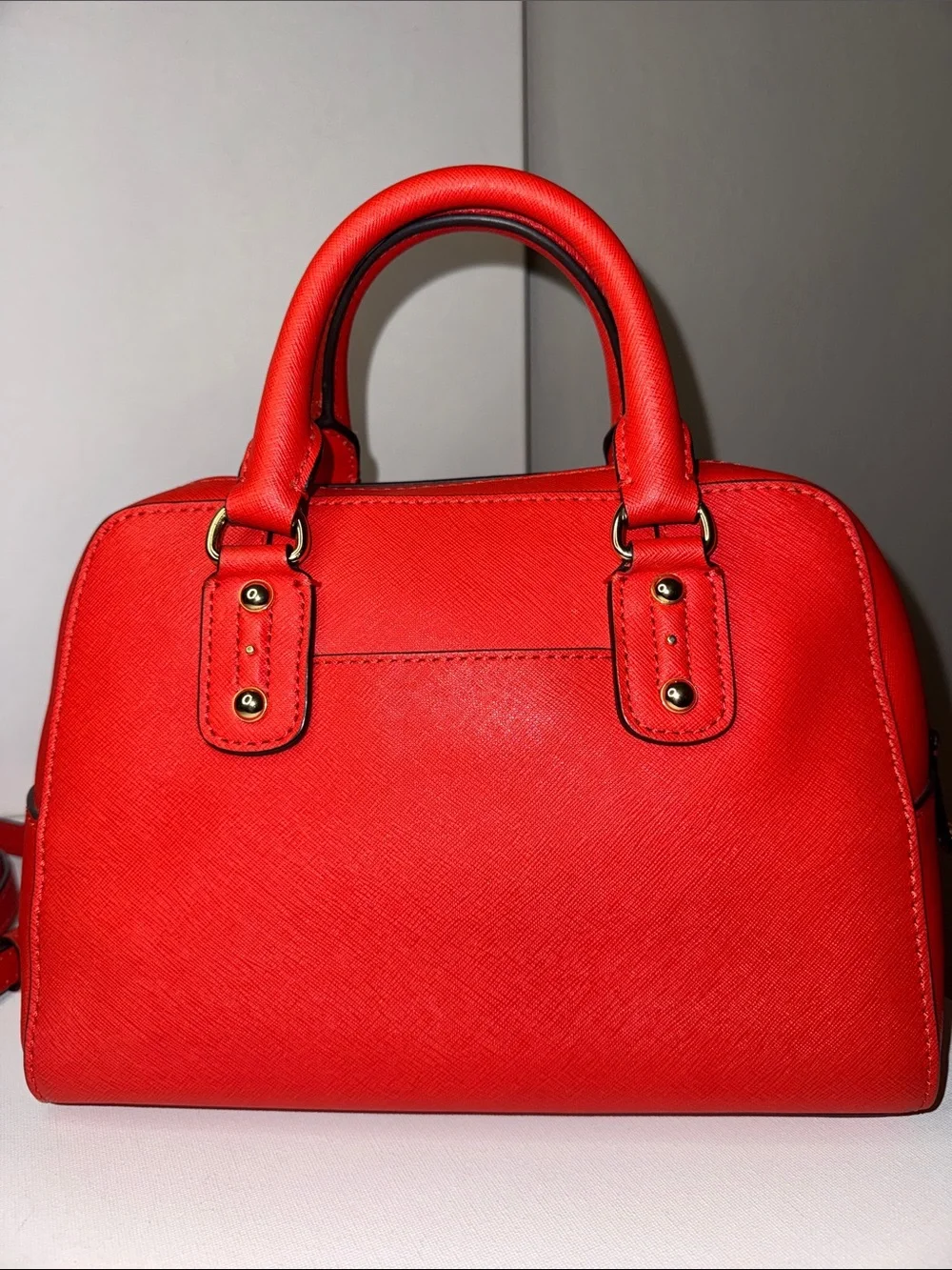 Michael Kors Mandarin Orange Saffiano Leather Small Satchel Crossbody